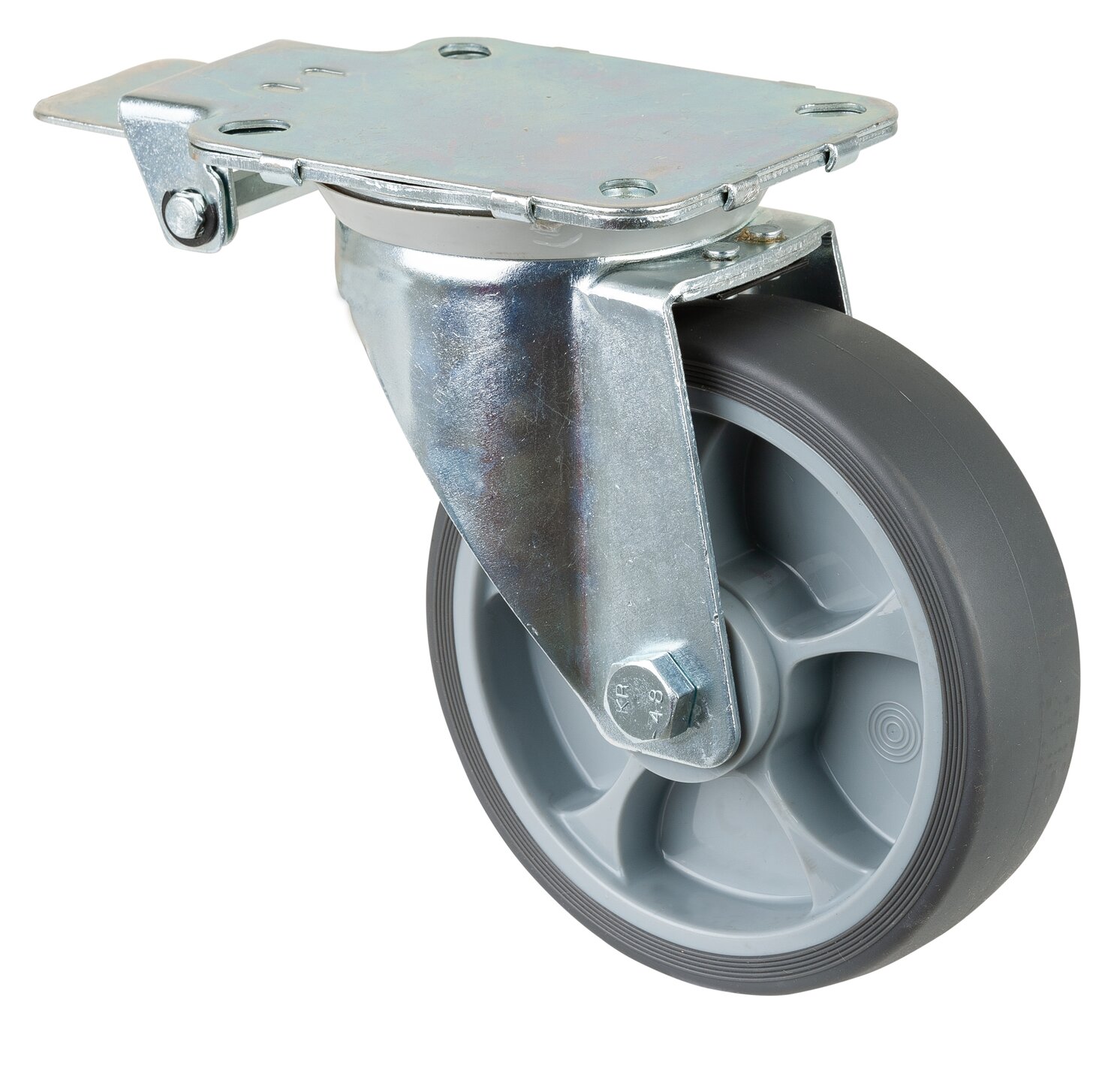 Swivel castor with central locking device Swivel castors with central